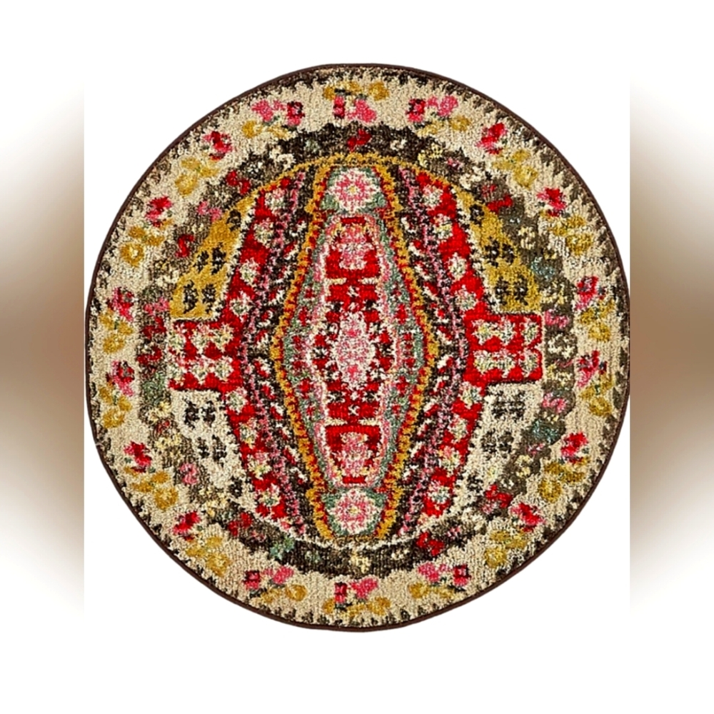 Unique Loom Sedona Southwest Abstract 3 ft. 3 in. x 3 ft. 3 in. Round Circle Rug